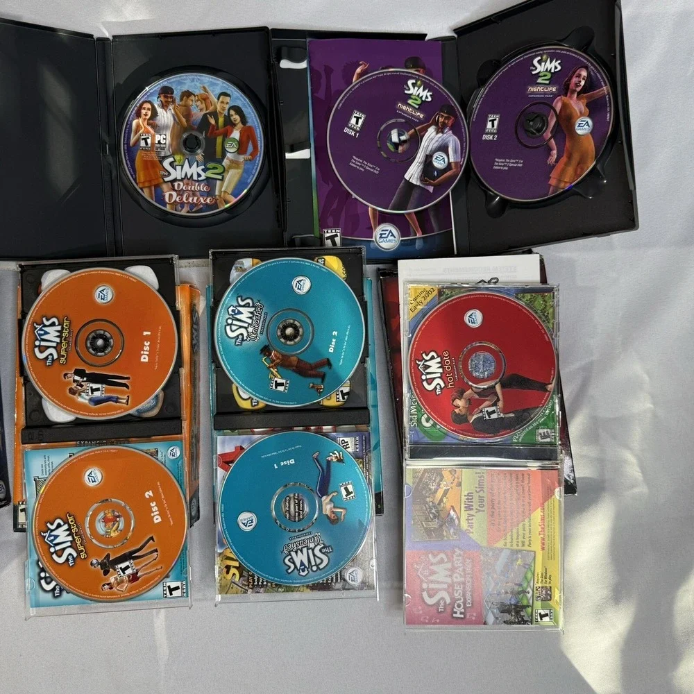 The Sims 2 and Expansion Packs Lot 7 Sets Deluxe NightLife Makin Magic SuperStar